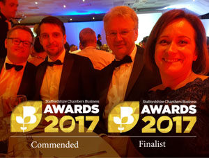 Eurostar global makes final 4 at the Staffordshire Chambers of Commerce Awards